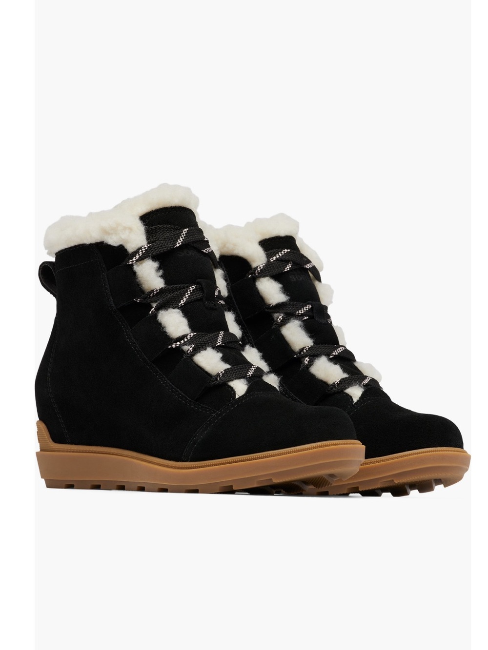 Sorel Evie II Cozy Waterproof Wedge Black Fur Lined  Winter Bootie-Sz 10.5, NWOB - Picture 8 of 16